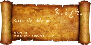Kain Ádám névjegykártya