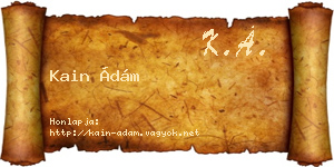 Kain Ádám névjegykártya